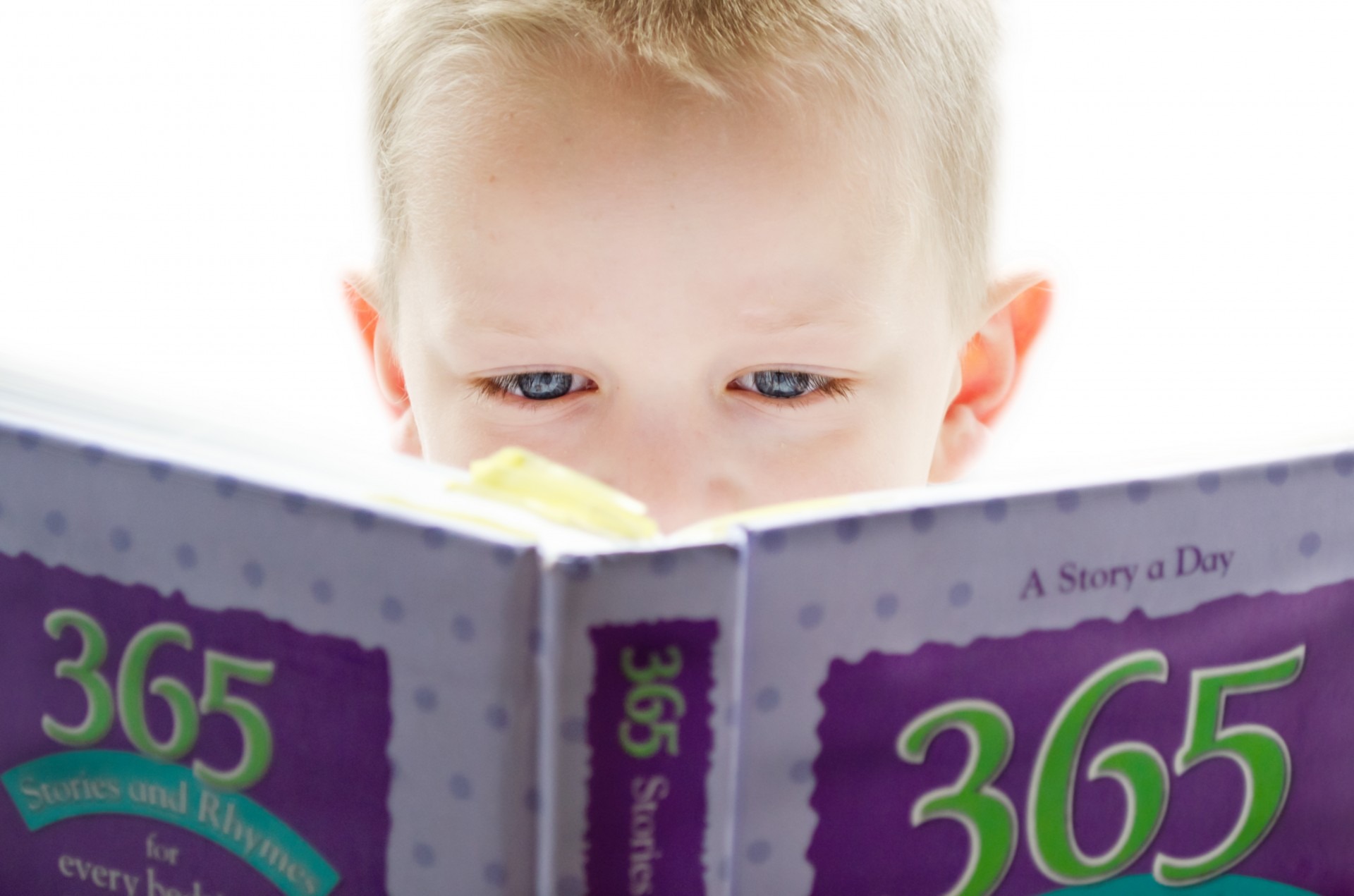 Boy reading a book